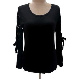 I.N.C Black Ribbon Sleeve Sweater